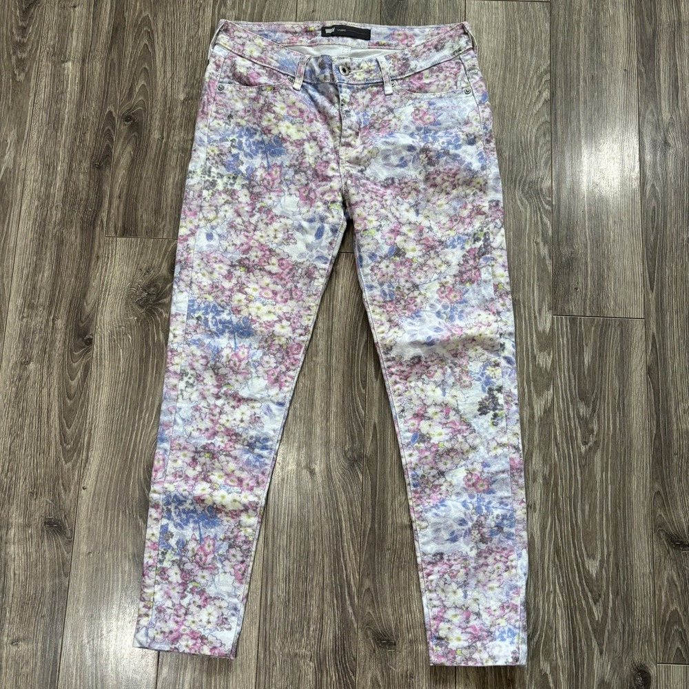 Levis Legging Jeans Womens 28 Floral Multicolor Skinny Cropped Capri W28 L25**